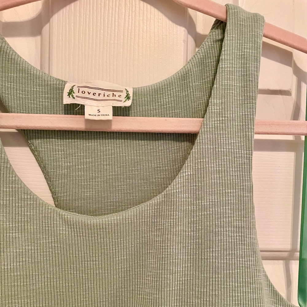 Mint Green Razor Back Tank Top - Picture 8 of 8